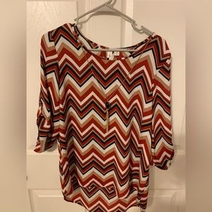 Chevron Blouse (with attached necklace)